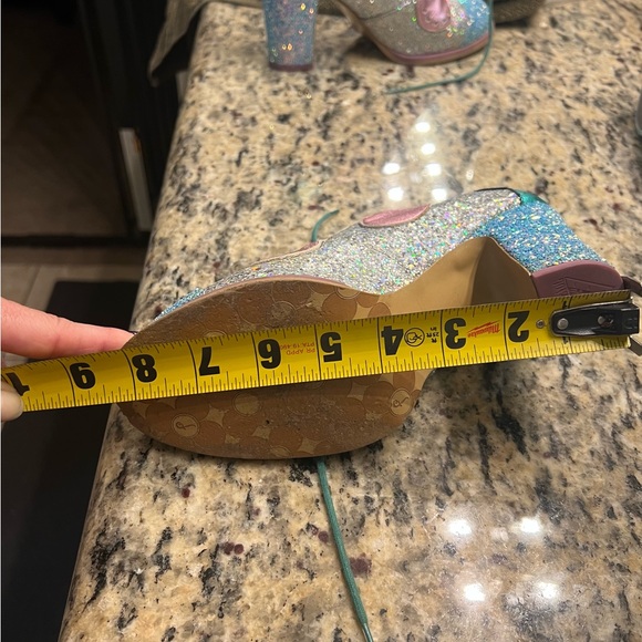 John Fluevog Pink and Blue Glitter Heels - Picture 14 of 16